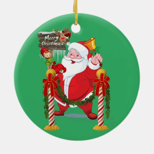 Ornament met de prettige kerstcirkel, Santa Elf (Achterkant)