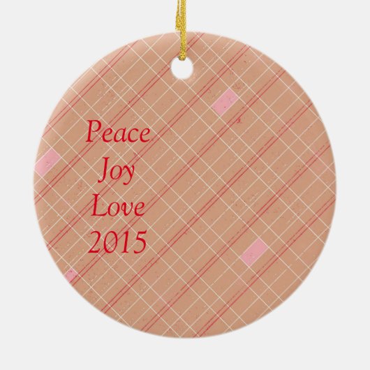 Ornament met de rode en roze kerstfoto's (Achterkant)