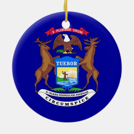 Ornament met de vlag van Michigan (Achterkant)