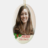 Ornament met dubbelzijdig ovaal kerstfoto's (Rechts)