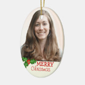 Ornament met dubbelzijdig ovaal kerstfoto's (Links)