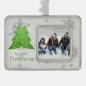 Ornament met een groene kerstboomstructuur (Voorkant)