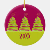 Ornament met een prachtige kerstboom (Achterkant)