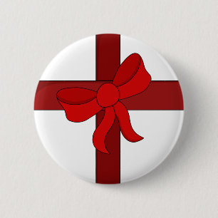 Ornament met een rode poot ronde button 5,7 cm