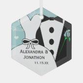 Ornament met eerste kerstdag voor het huwelijk en (Voorkant)