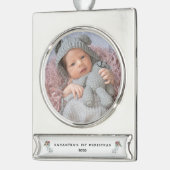 Ornament met eerste kerstfoto's voor baby's verzilverd banner ornament (Links)