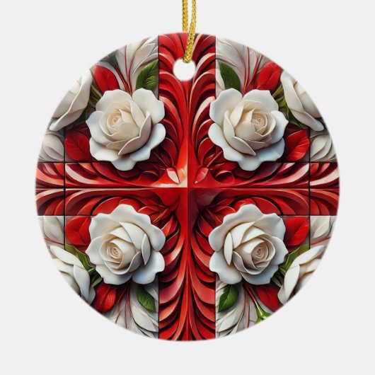 Ornament met Engels Rozen Design (Voorkant)