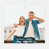 Ornament met foto + naam en bijschrift (Voorkant)