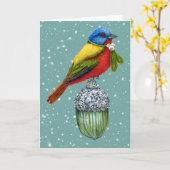  ornament met geschilderde bundelvakantiekaart kaart (Gele Bloem)