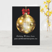 Ornament met goudblik op zwarte rode bol kaart (Gele Bloem)