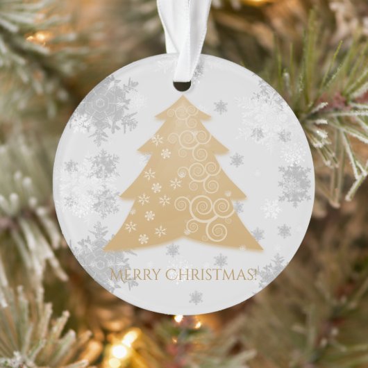 Ornament met gouden feestelijke kerstbomen (Boom)