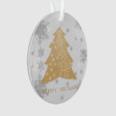 Ornament met gouden feestelijke kerstbomen (voorkant)