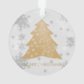 Ornament met gouden feestelijke kerstbomen (achterkant)