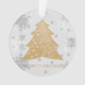 Ornament met gouden feestelijke kerstbomen (voorkant)