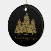 Ornament met gouden kerstbomen (Links)