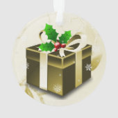 Ornament met gouden kerstcadeaus (achterkant)