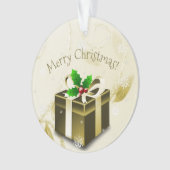 Ornament met gouden kerstcadeaus (voorkant)