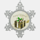 Ornament met gouden kerstcadeaus (Voorkant)