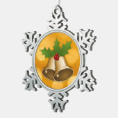 Ornament met gouden kerstcadeaus Pewter Snowflake (Rechts)