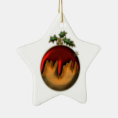 Ornament met gouden kerstplum Pudding (Rechts)