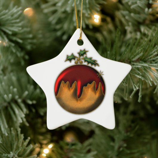 Ornament met gouden kerstplum Pudding (Boom)