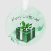 Ornament met groene kerstcadeaus (voorkant)