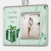 Ornament met groene kerstcadeaus (Links)