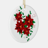 Ornament met heerlijk kerstrode bloemen (Rechts)