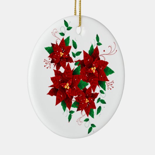 Ornament met heerlijk kerstrode bloemen (Rechts)