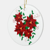 Ornament met heerlijk kerstrode bloemen (Links)