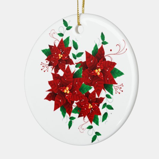 Ornament met heerlijk kerstrode bloemen (Links)