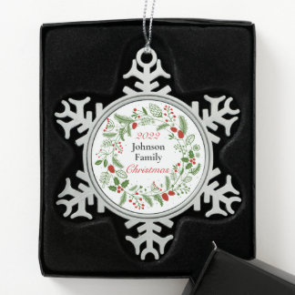 Ornament met jaarlijkse sneeuwvlokbekleding