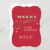 Ornament met kerst voor fijne kerst - RSVP Kaart (Voorkant / Achterkant)