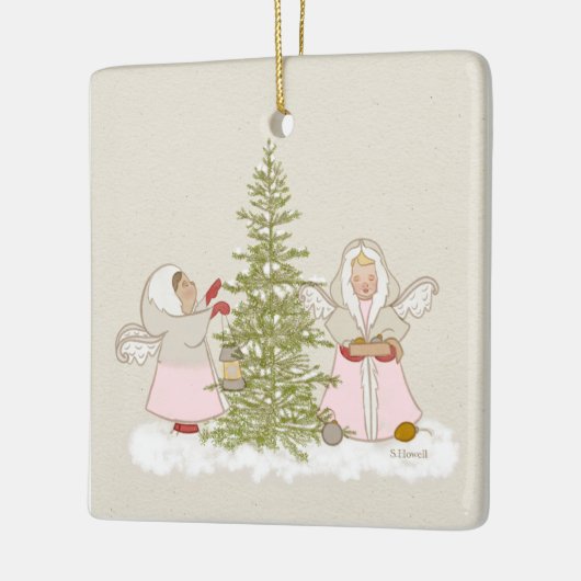 Ornament met kerstangels (Links)