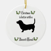 Ornament met kerstbasset Hound Dog (Voorkant)