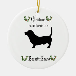 Ornament met kerstbasset Hound Dog