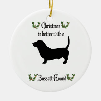 Ornament met kerstbasset Hound Dog