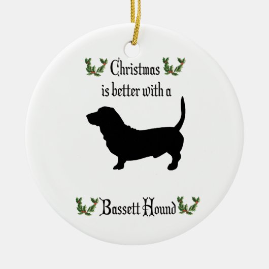 Ornament met kerstbasset Hound Dog (Voorkant)