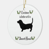 Ornament met kerstbasset Hound Dog (Links)