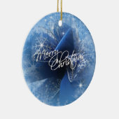 Ornament met kerstblauw lint (Rechts)