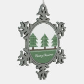 Ornament met kerstbomen (Links)