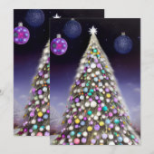 Ornament met kerstbomen feestdagenkaart (Voorkant / Achterkant)