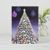 Ornament met kerstbomen feestdagenkaart (Staand voorkant)