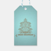 Ornament met kerstbomen - Label met cadeaus Cadeaulabel (Voorkant)