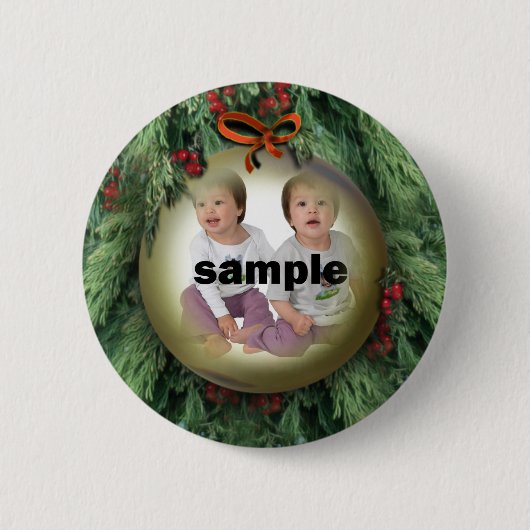 Ornament met kerstbomen Lijst met foto's Ronde Button 5,7 Cm (Voorkant)
