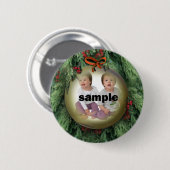 Ornament met kerstbomen Lijst met foto's Ronde Button 5,7 Cm (Voorkant /achterkant)