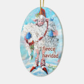 Ornament met kerstbomen Ovaal Schapenvaar Navidad (Links)