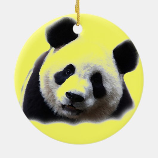 Ornament met kerstbomen Panda (Achterkant)