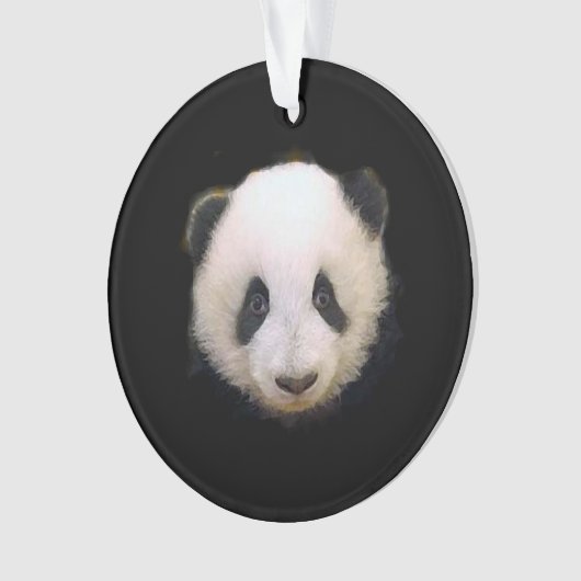 Ornament met kerstbomen Panda (voorkant)