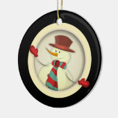Ornament met kerstbomen - Snowman/Black (Links)